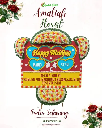 Karangan Papan Bunga Pernikahan di Cilongok